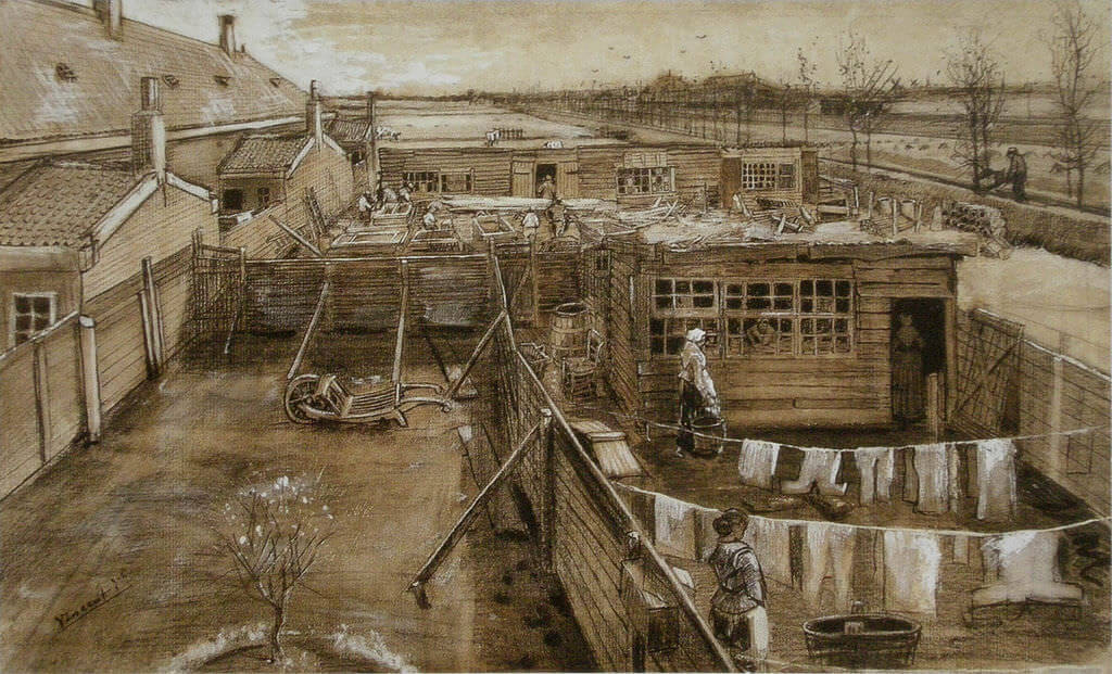 Carpenters Yard and Laundry - by Vincent van Gogh