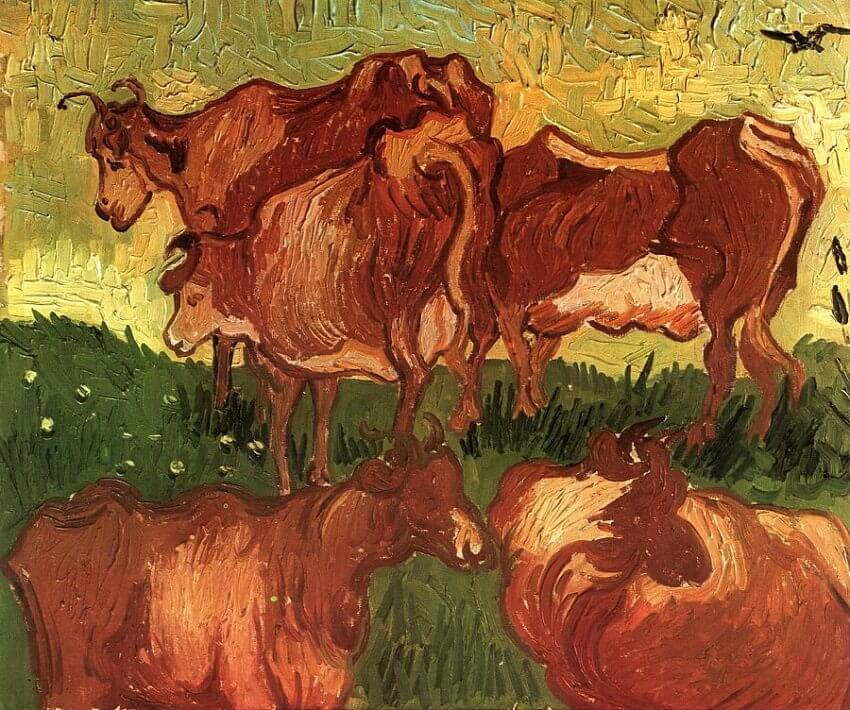 Cows, 1890 by Vincent Van Gogh