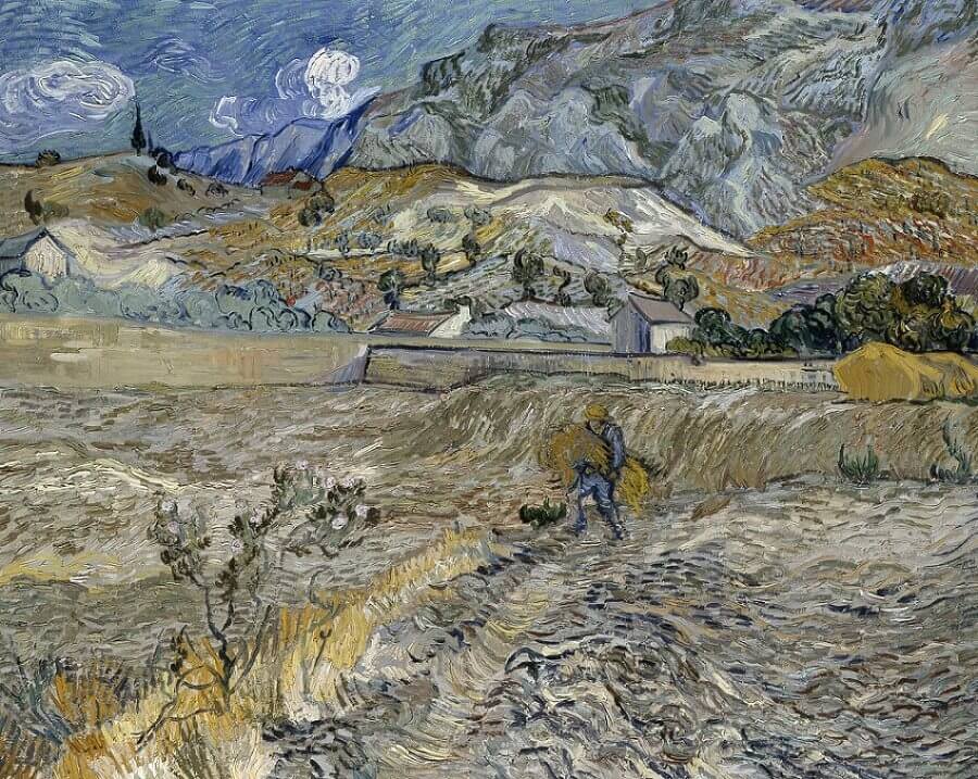 Enclosed Field with Peasant, by Vincent Van Gogh