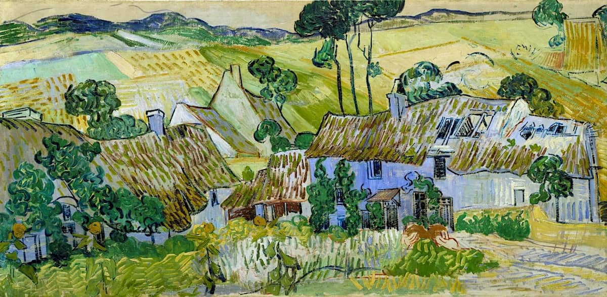 Farms near Auvers, 1890 by Vincent Van Gogh