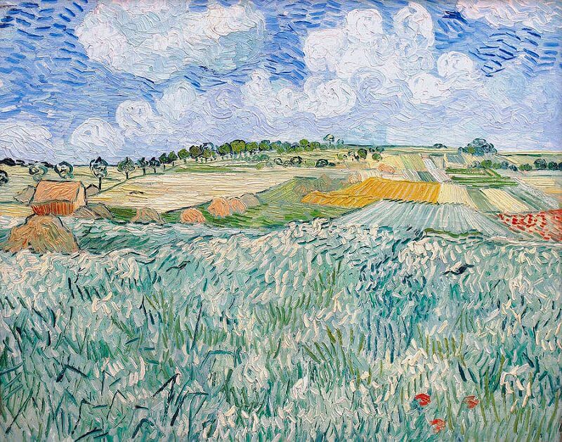 Landscape near Auvers: Wheatfields , 1888 - by Vincent van Gogh