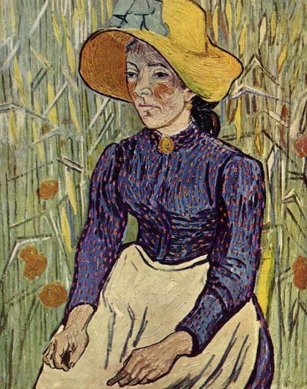 Peasant Woman Against a Background of Wheat, 1890 by Vincent Van Gogh