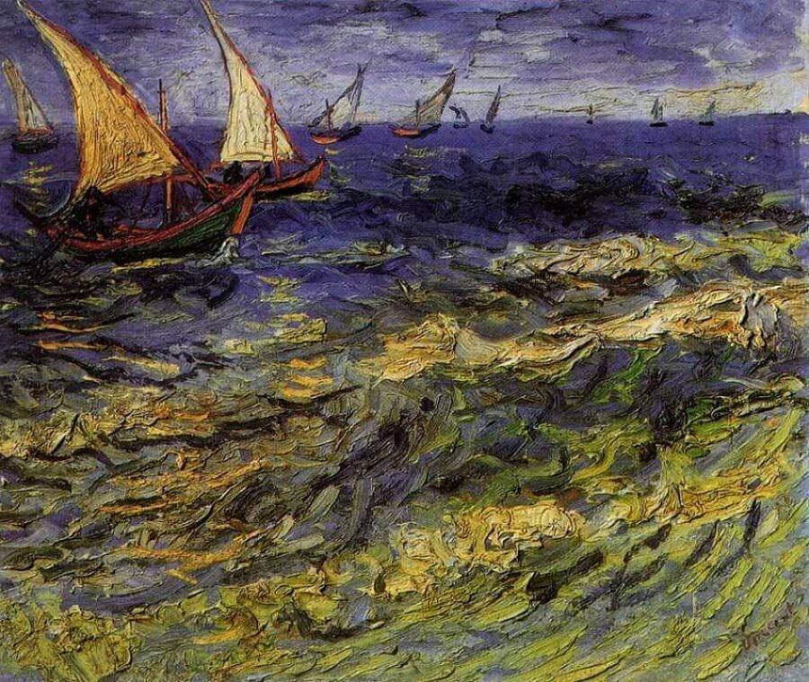 Seascape at Saintes-Maries, 1888 by Vincent Van Gogh