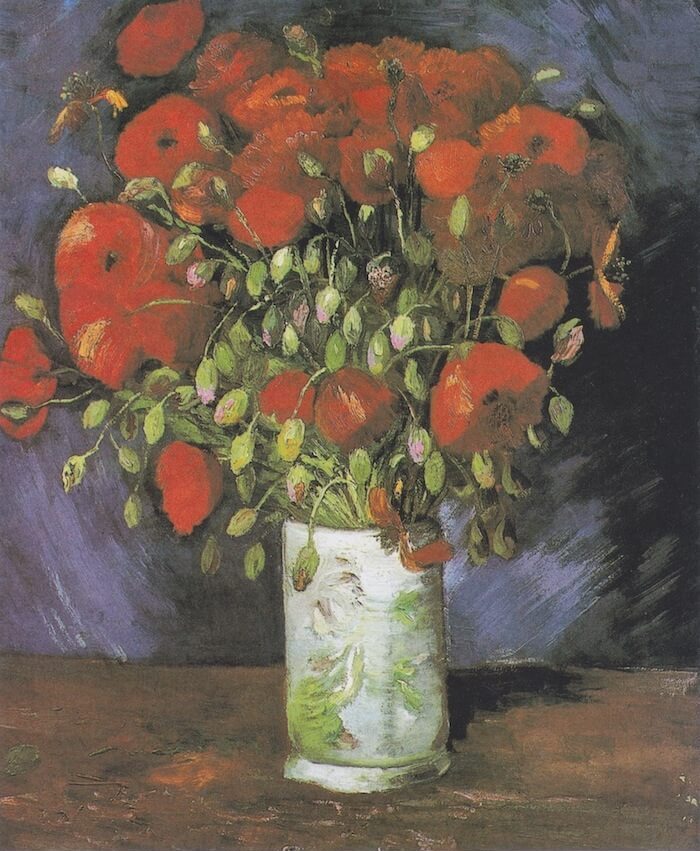 Vase with Poppies, 1886 - by Vincent van Gogh