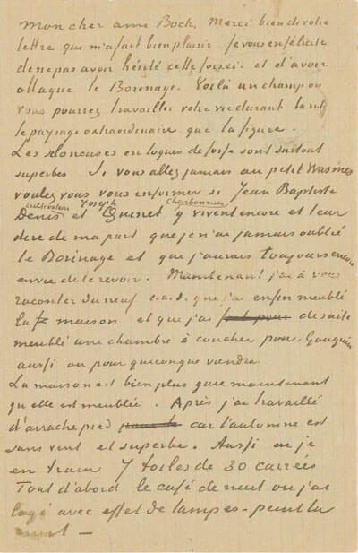 Letter of Red Vineyards at Arles, 1888 by Vincent Van Gogh