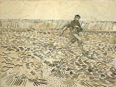 Sower with Stting Sun by Vincent van Gogh