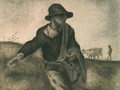 The Sower after Millet by Vincent van Gogh