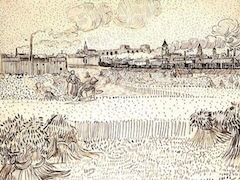 Wheatfields with Arles in the Background by Vincent van Gogh