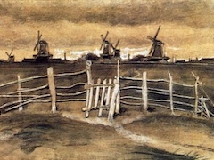 Windmills at Dordrecht by Vincent van Gogh